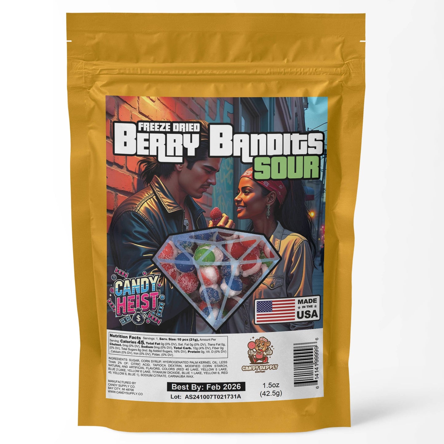 Candy Supply Co - Freeze Dried Sour Berry Bandits (Berry Sour Skittles), 1.5oz