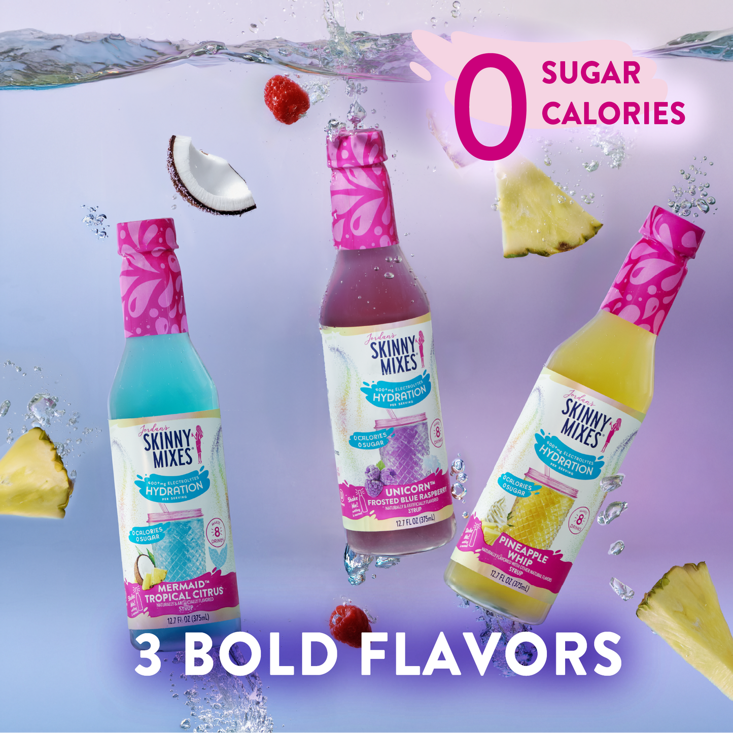 Jordan's Skinny Mixes - Sugar Free Unicorn Hydration Syrup with Electrolytes 375 ml