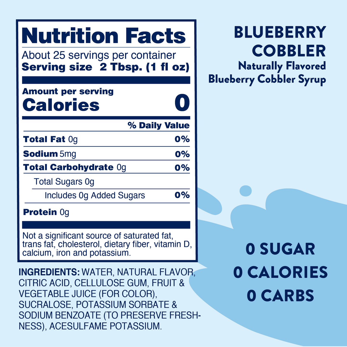 Jordan's Skinny Mixes - Sugar Free Blueberry Cobbler Syrup