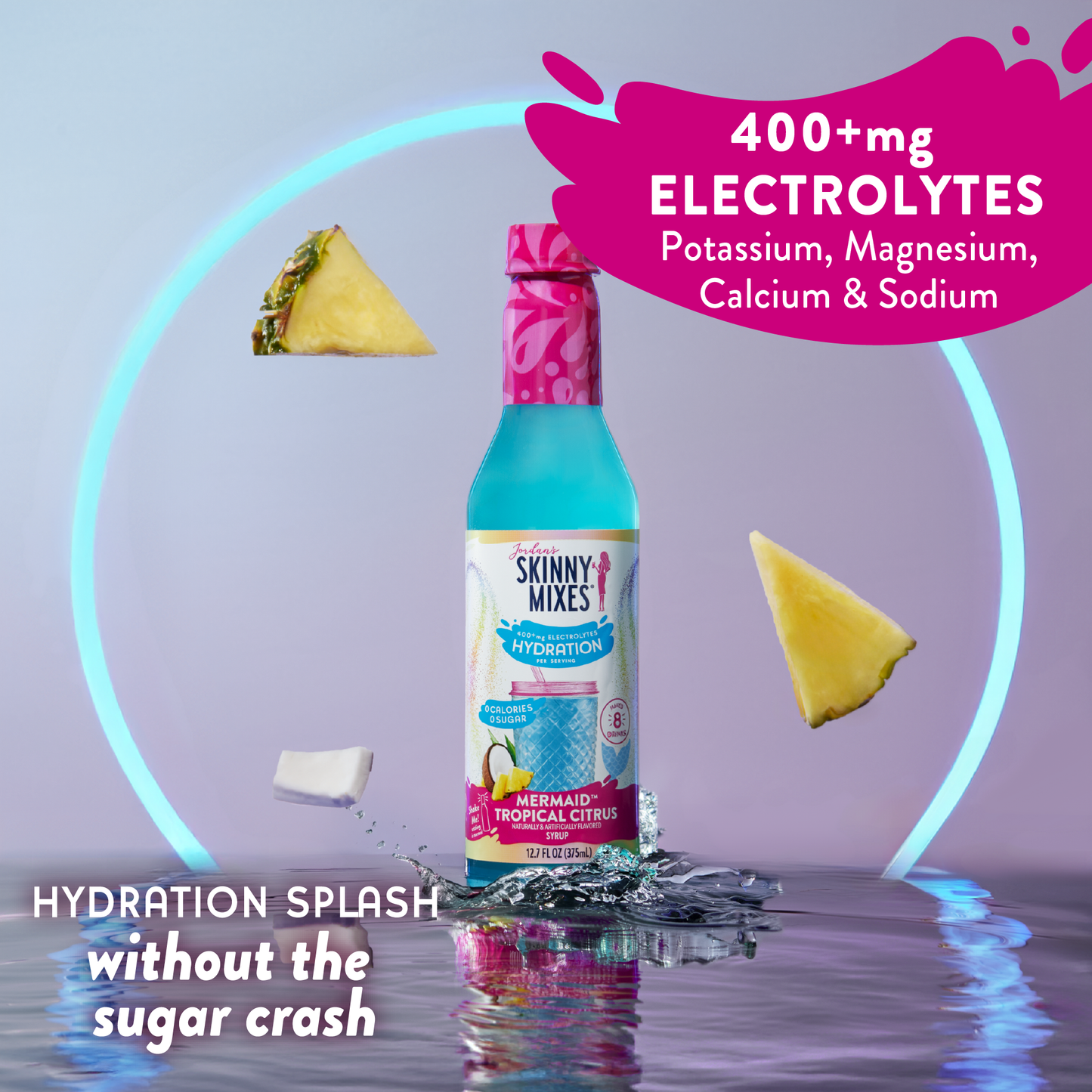 Jordan's Skinny Mixes - Sugar Free Mermaid Hydration Syrup with Electrolytes 375 ml