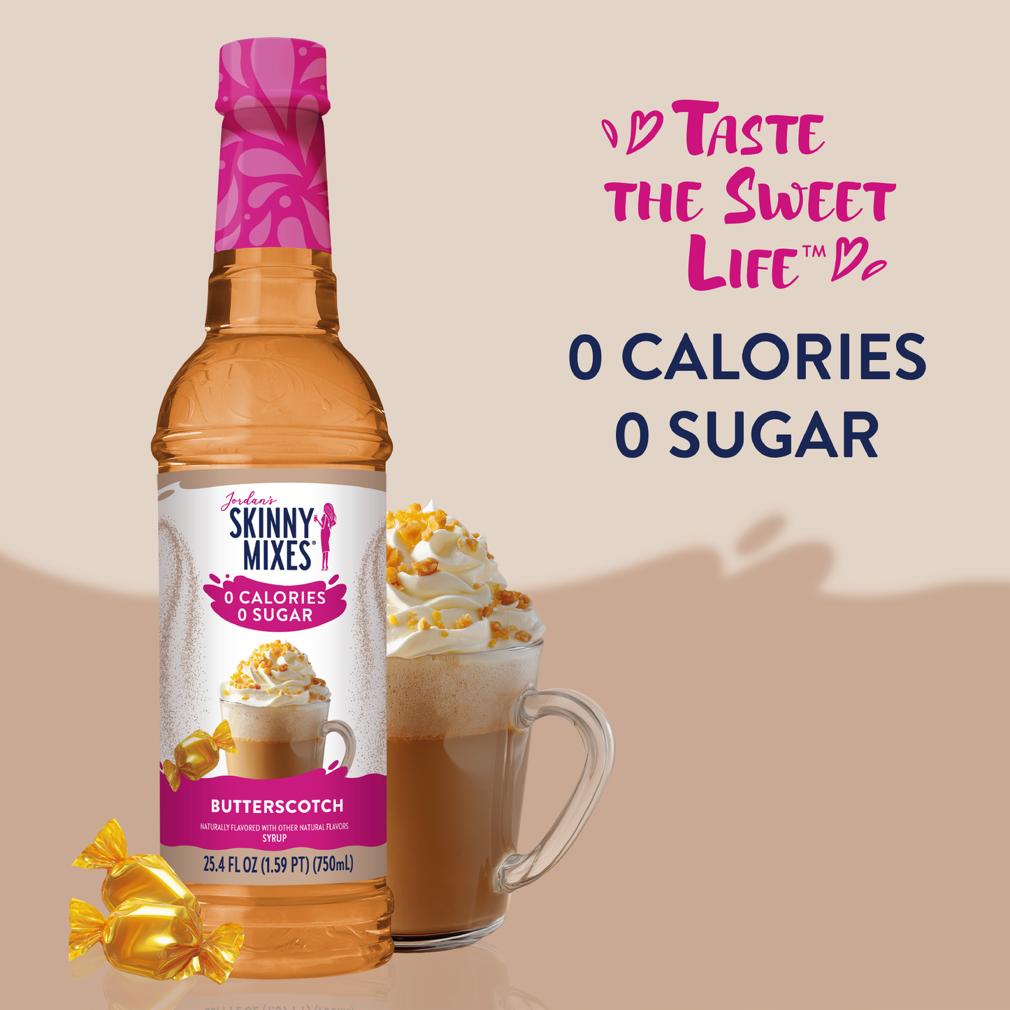 Jordan's Skinny Mixes - Sugar Free Butterscotch Syrup - 750ml