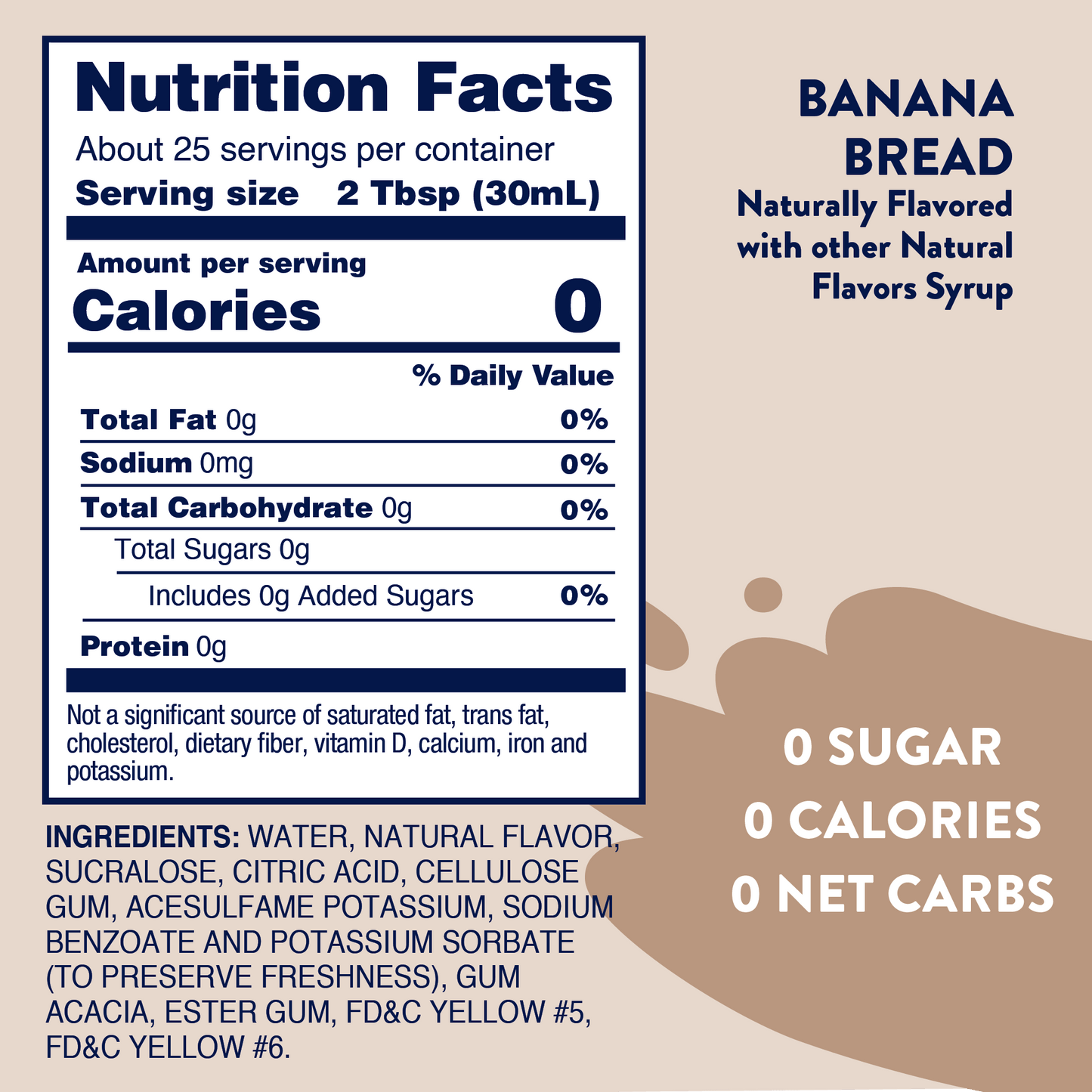 Jordan's Skinny Mixes - Sugar Free Banana Bread Syrup - 750ml