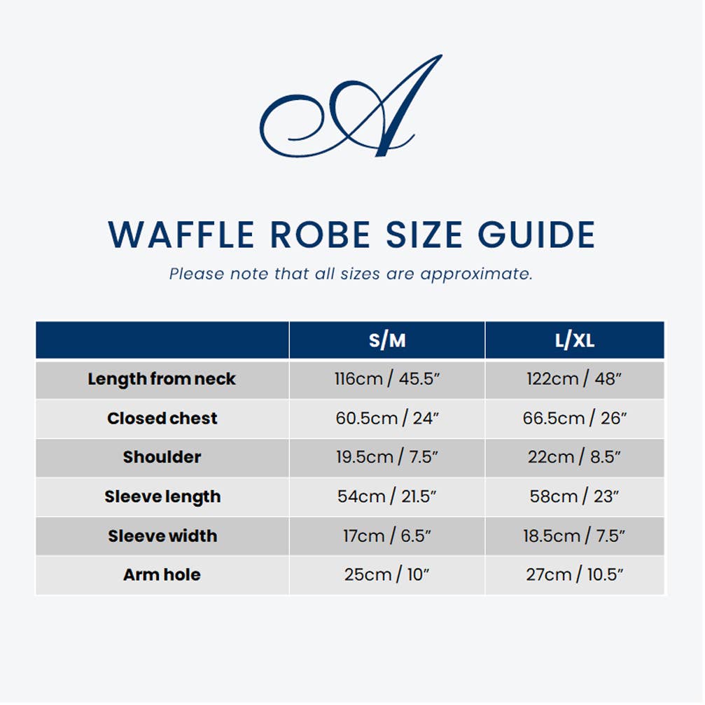 Allure Bath Fashions - Unisex Lightweight Waffle Bathrobe, Spa Dressing Gown Kimono