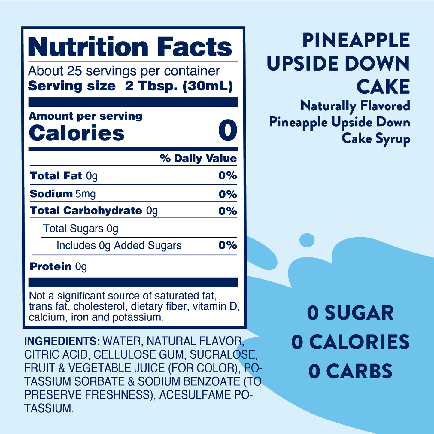 Jordan's Skinny Mixes - Sugar Free Pineapple Upside Down Cake Syrup