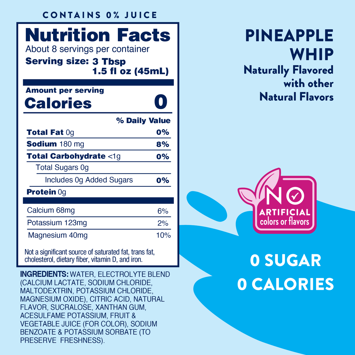 Jordan's Skinny Mixes - Sugar Free Pineapple Whip Hydration with Electrolytes 375ml