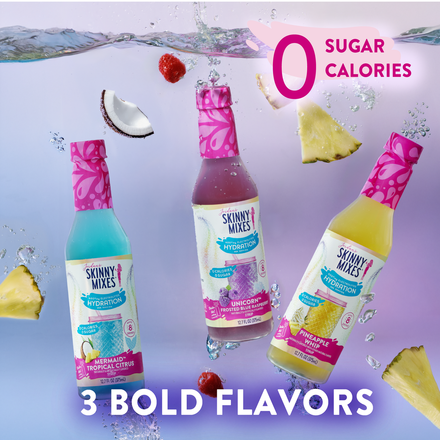 Jordan's Skinny Mixes - Sugar Free Mermaid Hydration Syrup with Electrolytes 375 ml