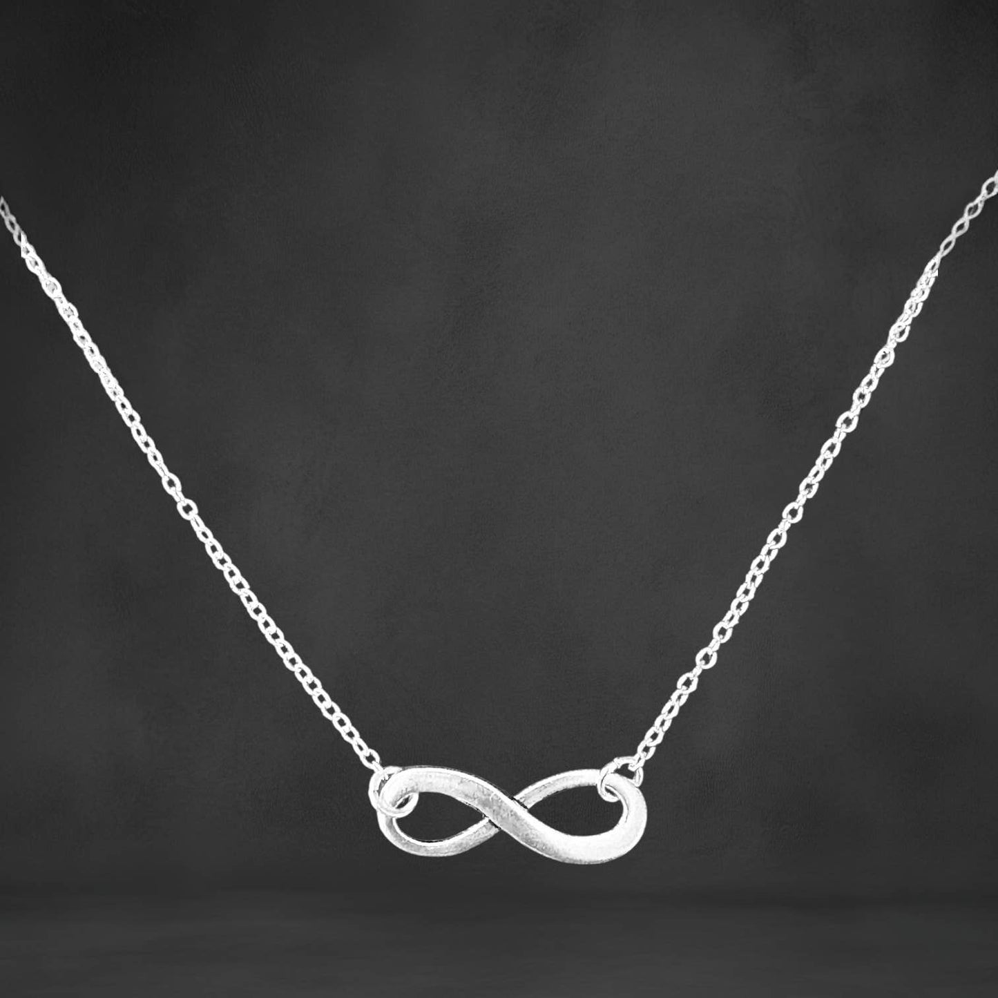 Broken Record Boutique - Silver Infinity Pendant Necklace Handmade Jewelry Gift