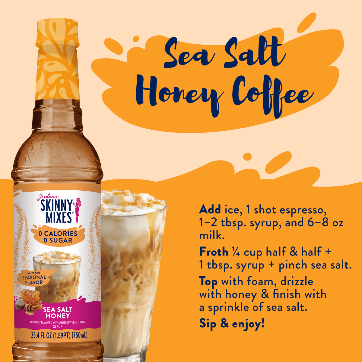 Jordan's Skinny Mixes - Sugar Free Sea Salt Honey