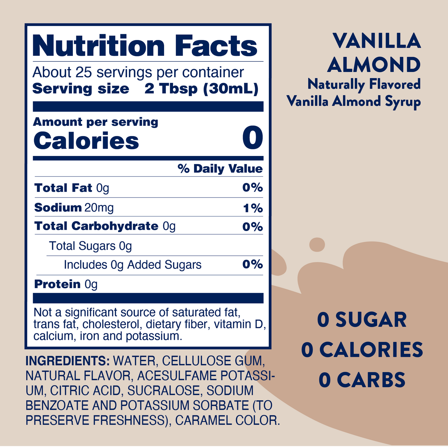 Jordan's Skinny Mixes - Sugar Free Vanilla Almond Syrup