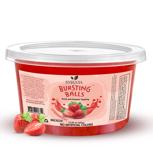 Syruvia - 1 LB Strawberry Flavored Popping Boba