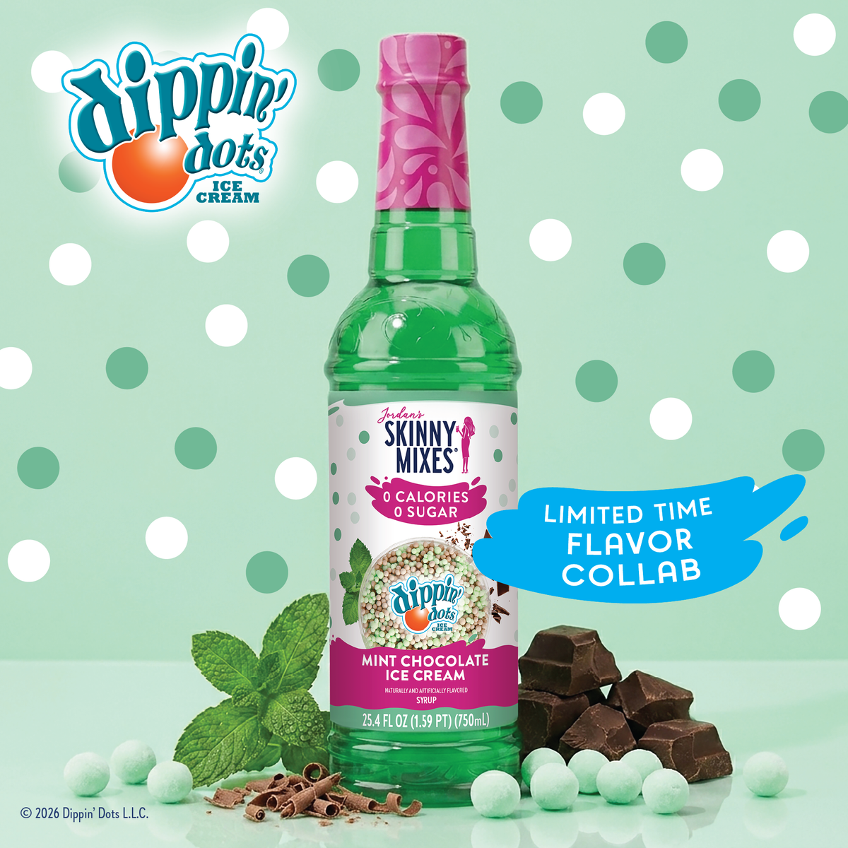 Jordan's Skinny Mixes - Dippin' Dots® Mint Chocolate Ice Cream Syrup