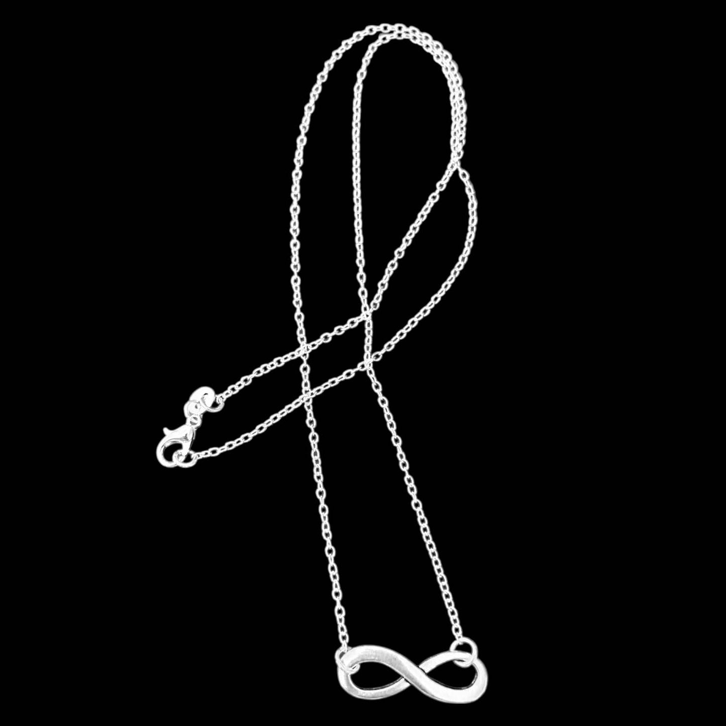 Broken Record Boutique - Silver Infinity Pendant Necklace Handmade Jewelry Gift