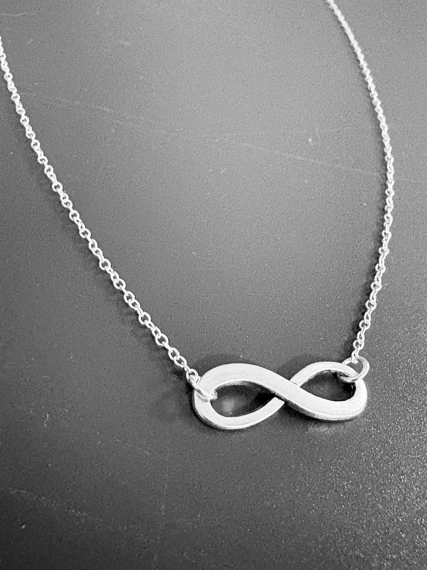 Broken Record Boutique - Silver Infinity Pendant Necklace Handmade Jewelry Gift