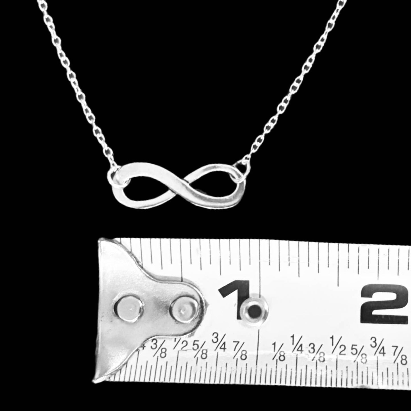 Broken Record Boutique - Silver Infinity Pendant Necklace Handmade Jewelry Gift