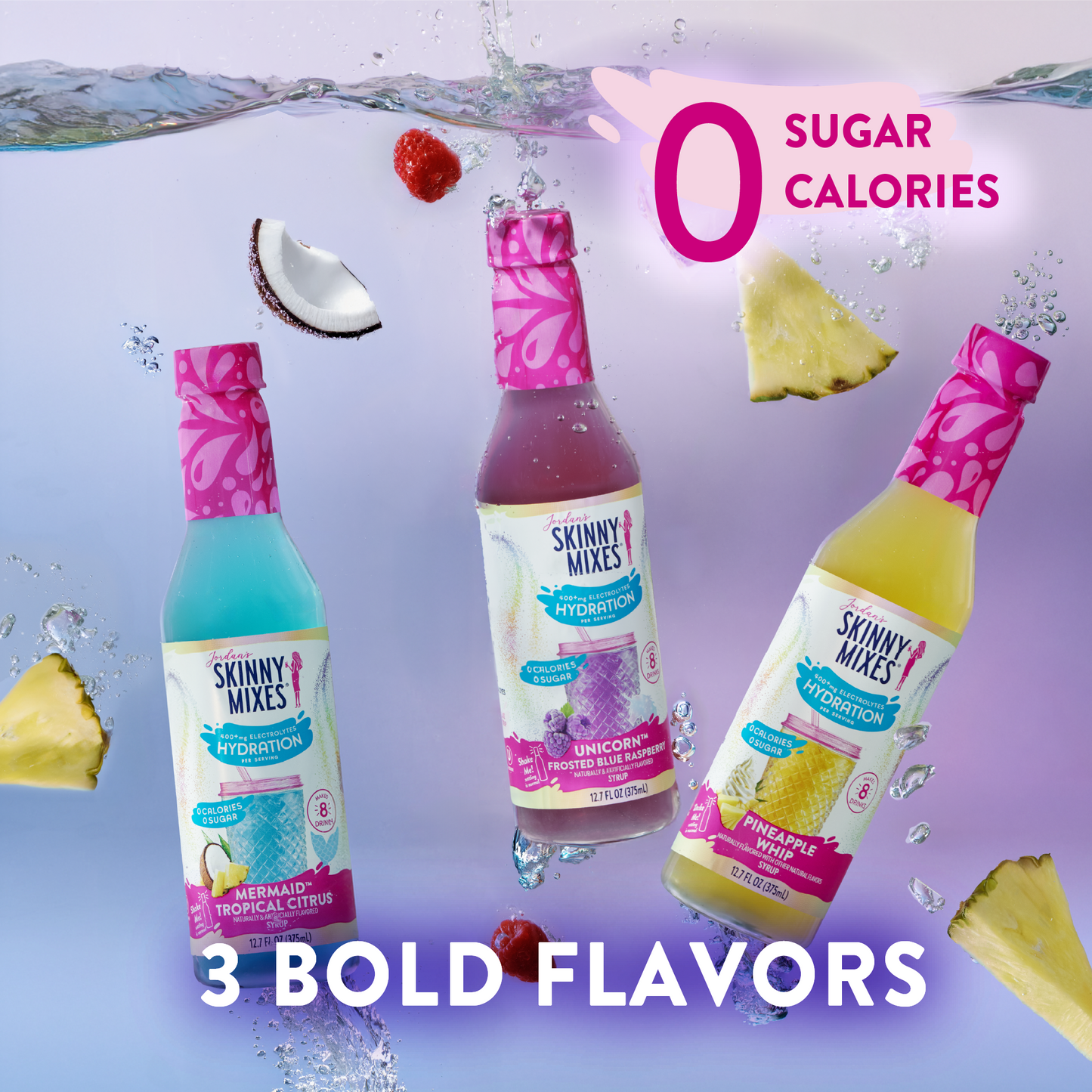 Jordan's Skinny Mixes - Sugar Free Pineapple Whip Hydration with Electrolytes 375ml